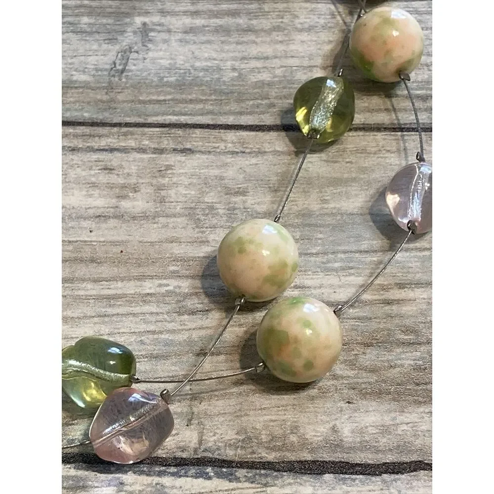 Top Frog‎ Double Strand Acrylic Bead Necklace NWOT Stations 16